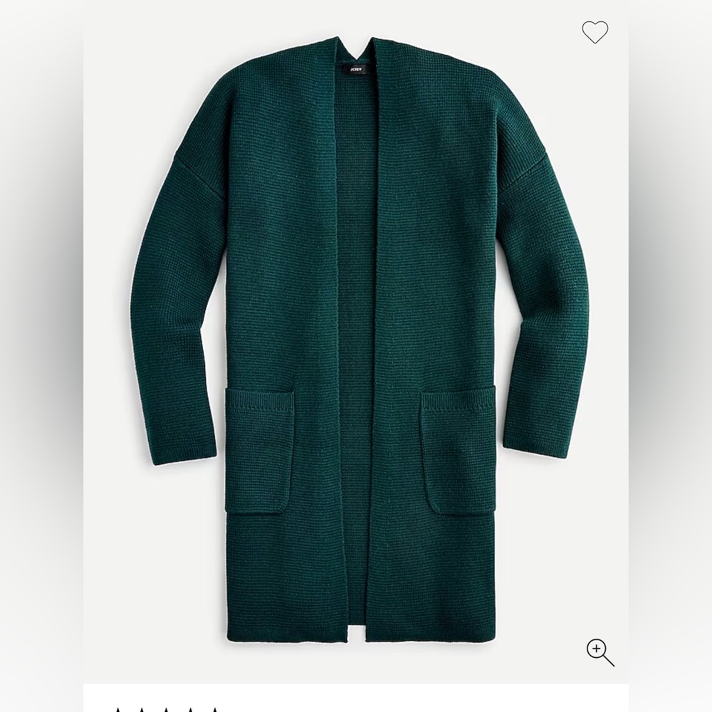 J Crew Teal Open Front Sweater-Blazer